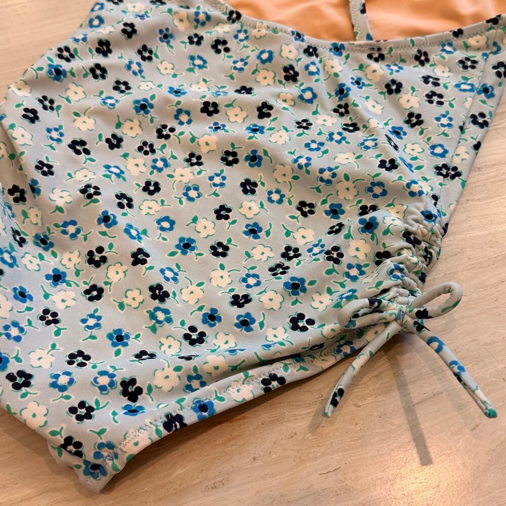 J.Crew Crewcuts Swimsuit Cover Up Set Floral 2Pc Set Swim Summer Trip Blue 4-5 - Picture 12 of 14